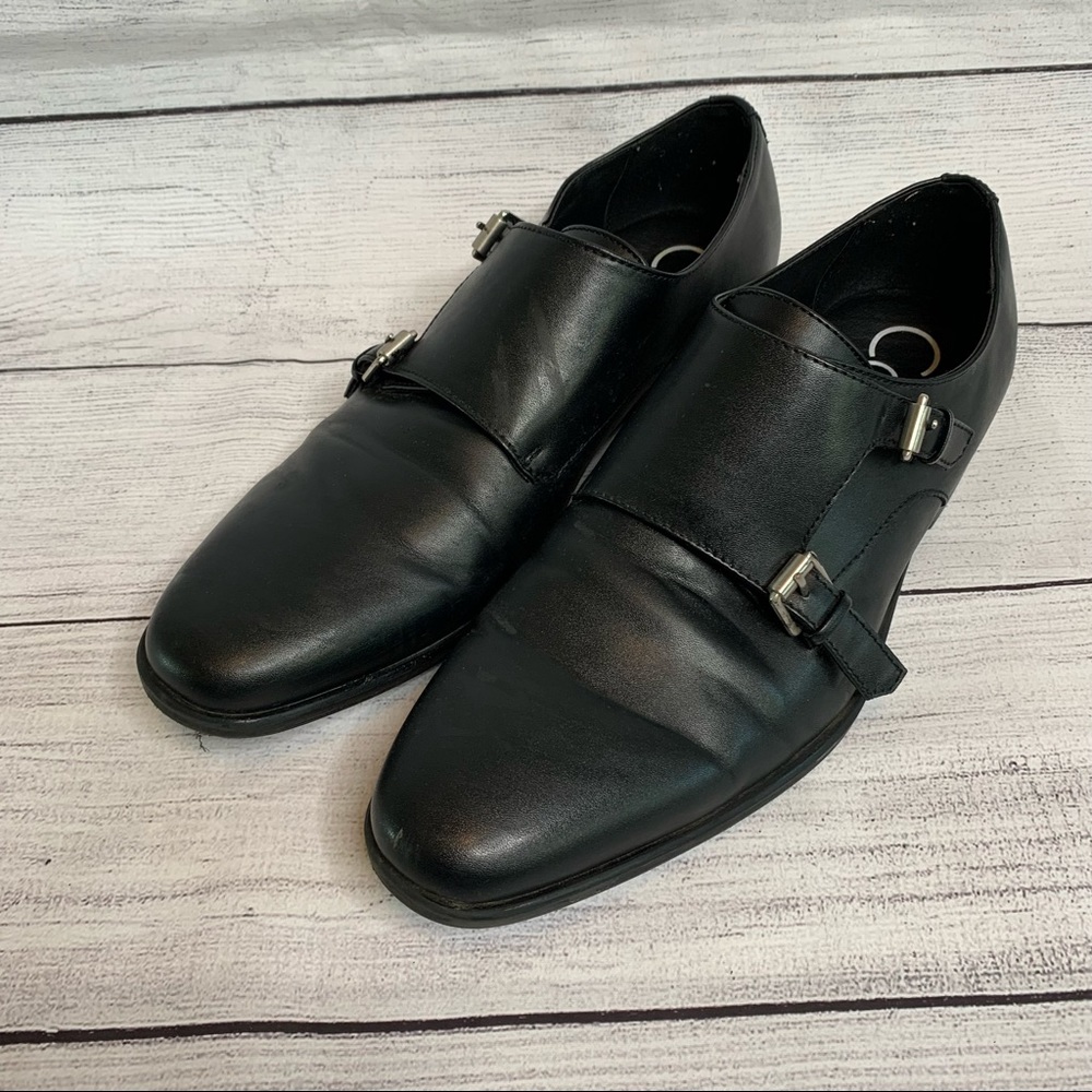 [Calvin Klein] Black Double Monk Dress Shoes